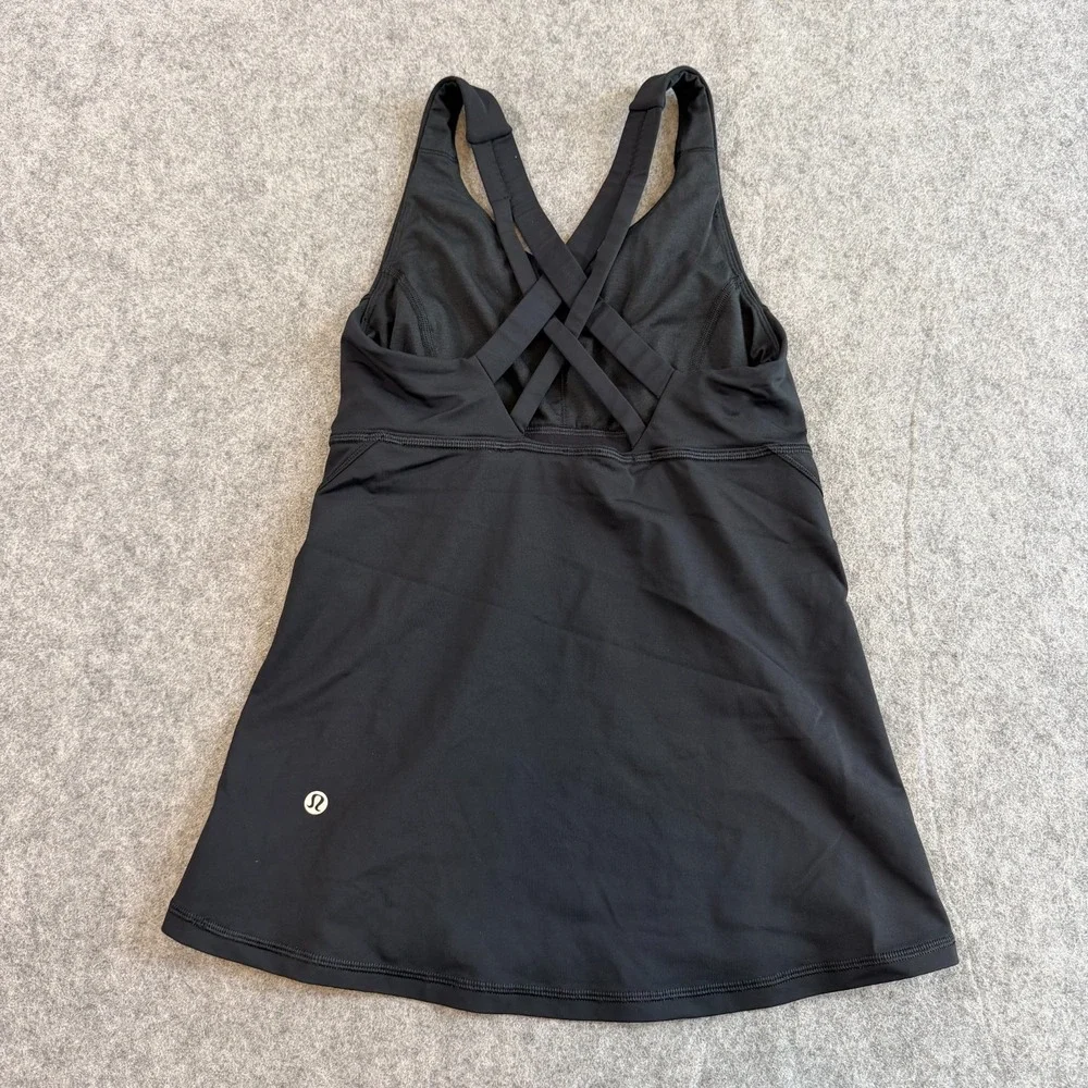 Lululemon Athletica Black Luon Compression Strappy Tank Top Women's Size 2